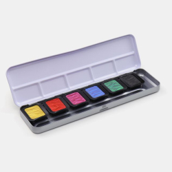 Umeleck farba akvarelov Premium, perlescentn farby sada/6ks