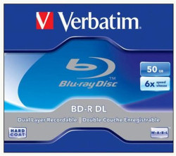 BD-R Blu-Ray disk, dvojvrstvov, 50GB, 6x, 1 ks, klasick obal, VERBATIM