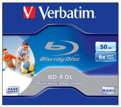 BD-R Blu-Ray disk, dvojvrstvov, potlaiten, 50GB, 6x, 1 ks, klasick obal, VERBATIM