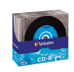 CD-R disk, AZO, 700MB, 52x, 10 ks, tenk obal, VERBATIM "Vinyl"