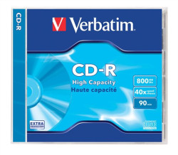 CD-R disk, 800MB, 90min, 40x, 1 ks, klasick obal, VERBATIM