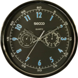 Nstenn hodiny, 30,5 cm, s hygrometrom, s teplomerom, SECCO, chrmov