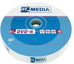 DVD-R disk, 4,7 GB, 16x, 10 ks, zmrovacie balenie, MYMEDIA