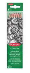 Grafitov ceruzka, sada, eshrann, DERWENT "Academy", 6 rznych tuhost