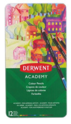 Farebn ceruzky, sada, DERWENT "Academy", 12 rznych farieb