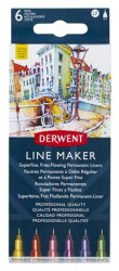 Liner, sada, 0,3 mm, DERWENT "Line Marker", 6 rznych farieb