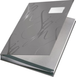 Podpisov kniha, A4, 18 listov, kartn, LEITZ "Design", siv