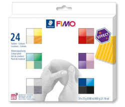 Modelovacia hmota, sada, 24x25 g, na vyplenie, FIMO "Effect Colours", 24 rznych farieb