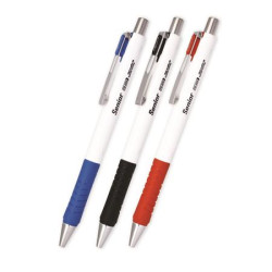 Gukov pero, 0,4 mm, stlac mechanizmus, rzne farby tela, FLEXOFFICE "Senior", modr