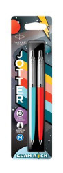Gukov pero, sada, 0,7 mm, strieborn klip, erven a modr telo pera, PARKER "Jotter Glam Rock", modr