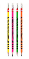 Grafitov ceruzka s gumou, HB, trojhrann tvar, KORES "Neon"