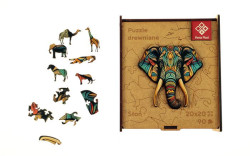 Puzzle, dreven, A4, 90 ks, PANTA PLAST "Elephant"