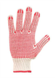 Ochrann rukavice, polyester/bavlna, s protimykovmi bodkami
