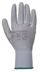 Montne rukavice, na dlani namoen do polyuretnu, vekos: 9, siv