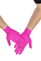Ochrann rukavice, jednorazov, nitril, vekos S, 100 ks, nepudrovan, magenta