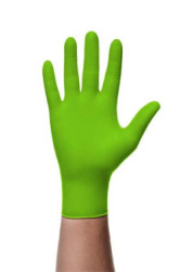 Ochrann rukavice, jednorazov, nitril, vekos M, 50 ks, nepudrovan, vystuen diamantovou textrou, zelen