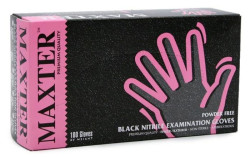 Ochrann rukavice, jednorazov, nitrilov, vekos XL, 100 ks, nepudrovan, ierna