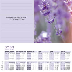 Podloka na stl,  595x410 mm, kalendr na 3 roky, s tdennm plnovaom, SIGEL"Fragrant Lavender"