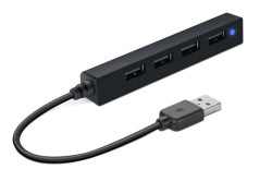 USB HUB, 4 porty, USB 2.0, SPEEDLINK "Snappy Slim" ierna
