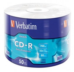 CD-R disk, 700MB, 52x, 50 ks, zmrovacie balenie, VERBATIM "DataLife"