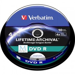 DVD-R archivan disk, potlaiten cake box, M-DISC, 4,7GB, 4x, VERBATIM