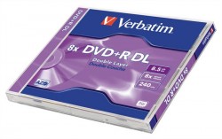 DVD+R disk, dvojvrstvov, 8,5GB, 8x, 1 ks, klasick obal, VERBATIM 