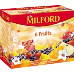 Ovocn aj, 40x2,5 g, MILFORD, 6 druhov ovocia