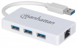 Ethernet adaptr, 3 porty, USB 3.0, MANHATTAN