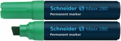 Permanentn popisova, 4-12 mm, zrezan hrot, SCHNEIDER "Maxx 280", zelen