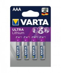 Batria, AAA mikrotukov, 4 ks, ltium, VARTA 