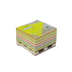 Samolepiaci poznmkov blok, 76x76 mm, 400 listov, mini paleta, STICK N "Kraft Cube", mix farieb