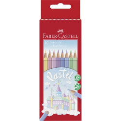 Farebn ceruzky, sada, eshrann, FABER-CASTELL, 10 rznych pastelovch farieb