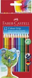 Farebn ceruzky, sada, trojhrann tvar, FABER-CASTELL "Grip 2001", 12 rznych farieb