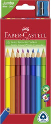 Farebn ceruzky, sada, trojhrann tvar, FABER-CASTELL "Jumbo", 10 rznych farieb