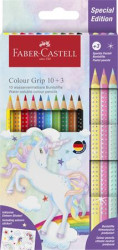 Farebn ceruzky, sada, trojhrann, FABER-CASTELL "Grip", 13 rznych farieb, jednoroec
