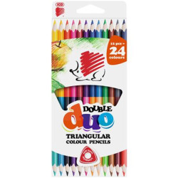 Farebn ceruzky, s 2 hrotmi, trojhrann tvar, ICO "Jeko, 24 rznych farieb
