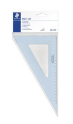 Pravtko, trojuholnkov, plastov, 60, 25 cm, STAEDTLER "Mars 567", priehadn modr