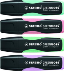 Zvrazova, sada, 2-5 mm, STABILO "Green Boss Pastel", 4 rzne farby