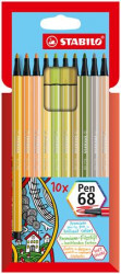 Popisova, sada, 1 mm, STABILO "Pen 68", 10 rznych farieb