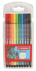 Popisova, sada, 1 mm, STABILO "Pen 68", 10 rznych farieb
