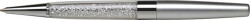 Gukov pero, Crystals from SWAROVSKI, strieborn, s bielymi kritmi v dolnej asti, 14 cm, ART CRYSTELLA
