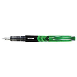 Plniace pero, 0,6 mm, ZEBRA, jednorazov, zelen
