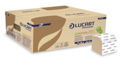 Toaletn papier, skladan, 2 vrstvy, 210 listov/bal., LUCART "EcoNatural", havana hned