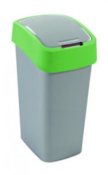 Odpadkov k s vklopnm vekom, na triedenie odpadu, plastov, 45 l, CURVER, zelen/siv