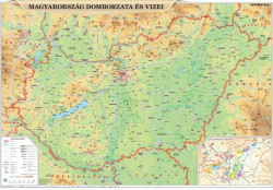 Podloka na stl, dvojstrann, STIEFEL "Magyarorszg domborzata/Bortrkp - Pohoria Maarska/ Vnna mapa" -vrobok v MJ
