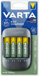 Nabjaka batri, AA tukov batrie/AAA mikrotukov batrie, 4x2100 mAh, VARTA "ECO"