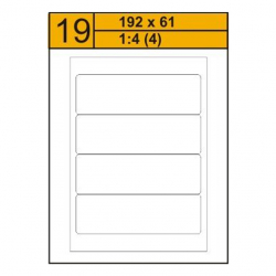 Etikety samolepiace H19 191x61mm /4ks na hárku