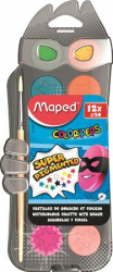 Vodové farby Maped 12 farieb 30mm + štetec