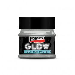 Glow glitter gel 50ml, strieborný 36087