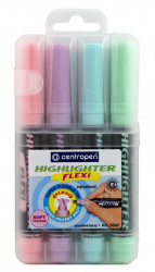 Zvýrazòovaè Centropen 8542/4 Flexi soft pastel sada